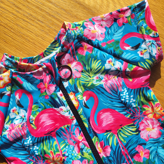 Age 1-2 Zip up Swimsuit Flamingo