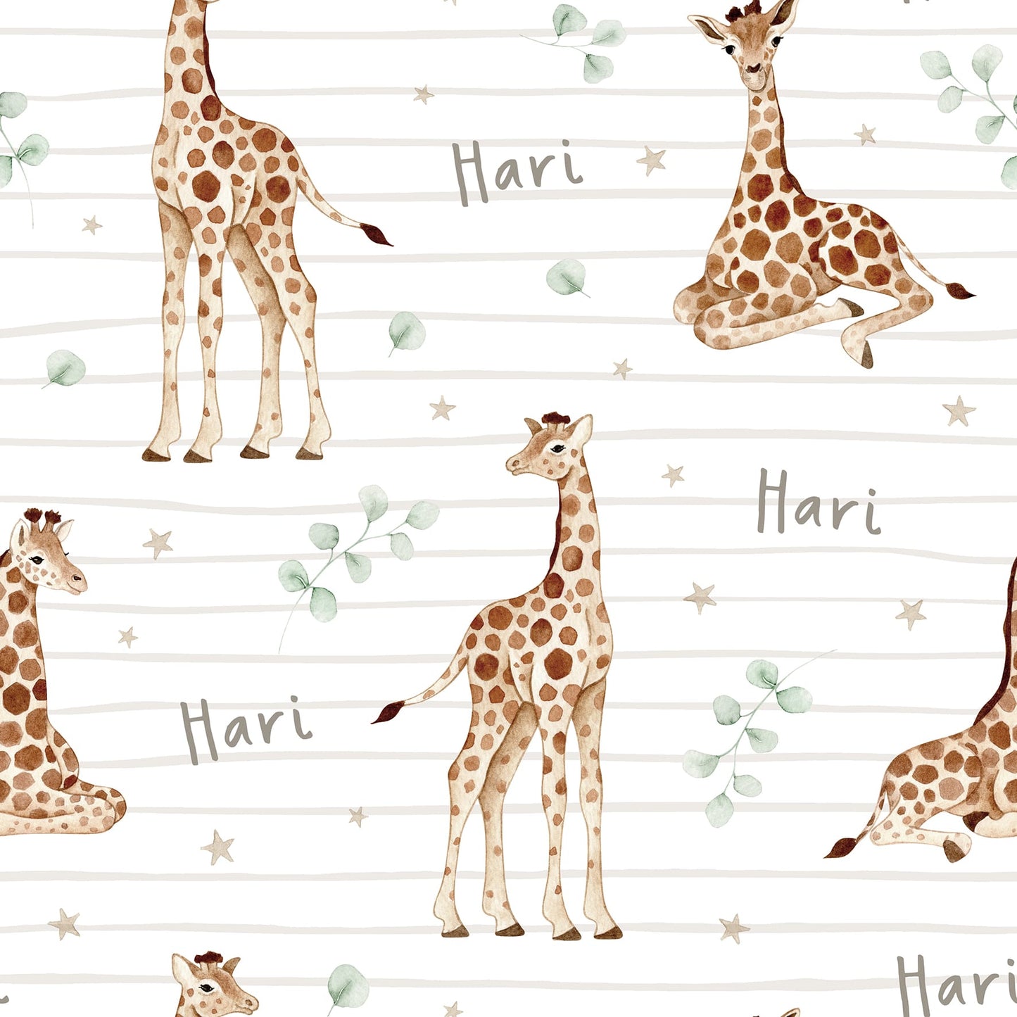 Personalised Baby Giraffes Muslin