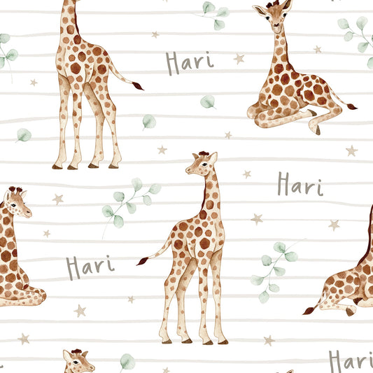 Personalised Sleepsuit Baby Giraffes