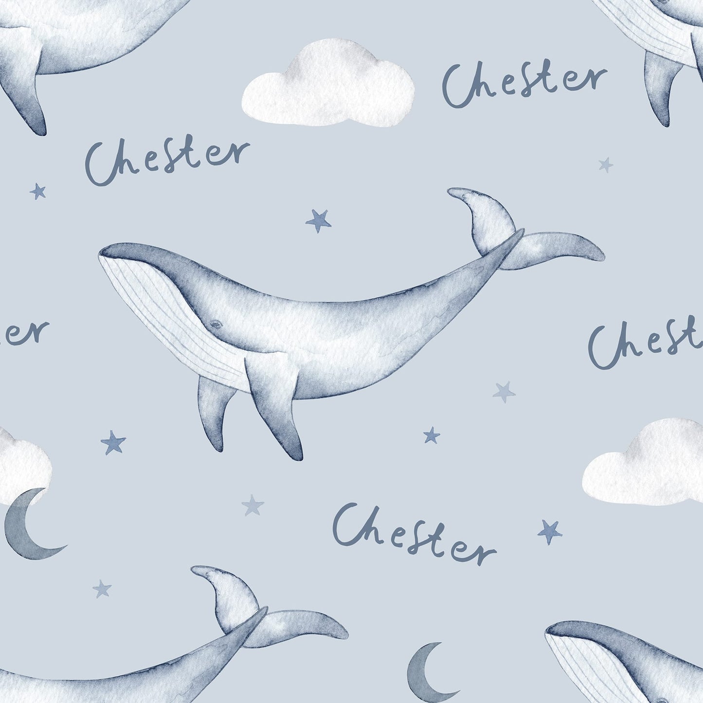 Personalised Whale Minky Blanket