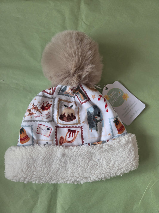 Toddler (age 1-3) Christmas Stamps bobble hat